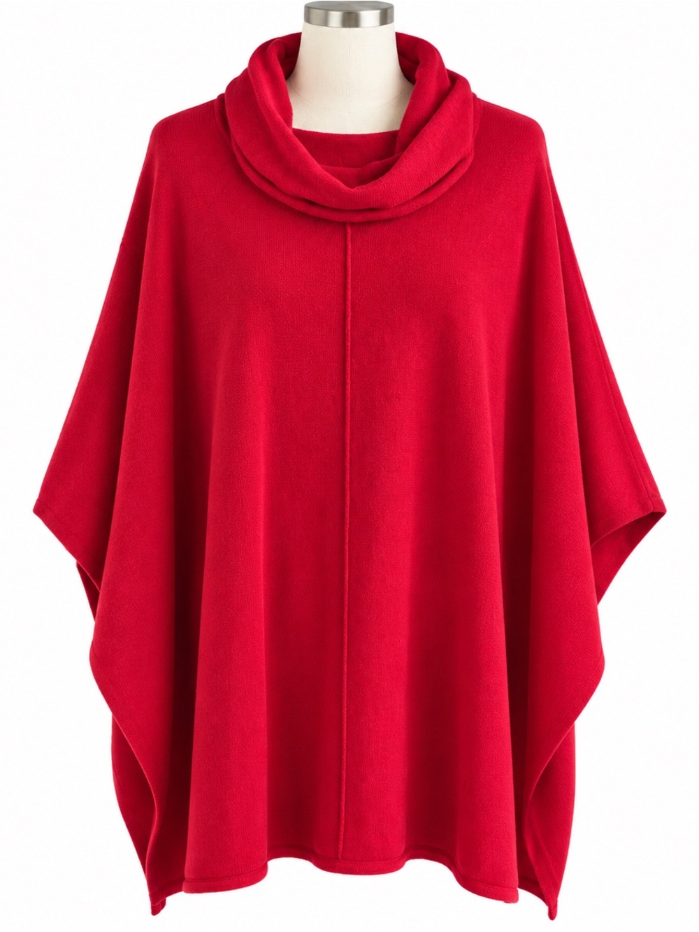 Pure Jill by J. Jill red cotton cashmere cowl neck sweater poncho - XL